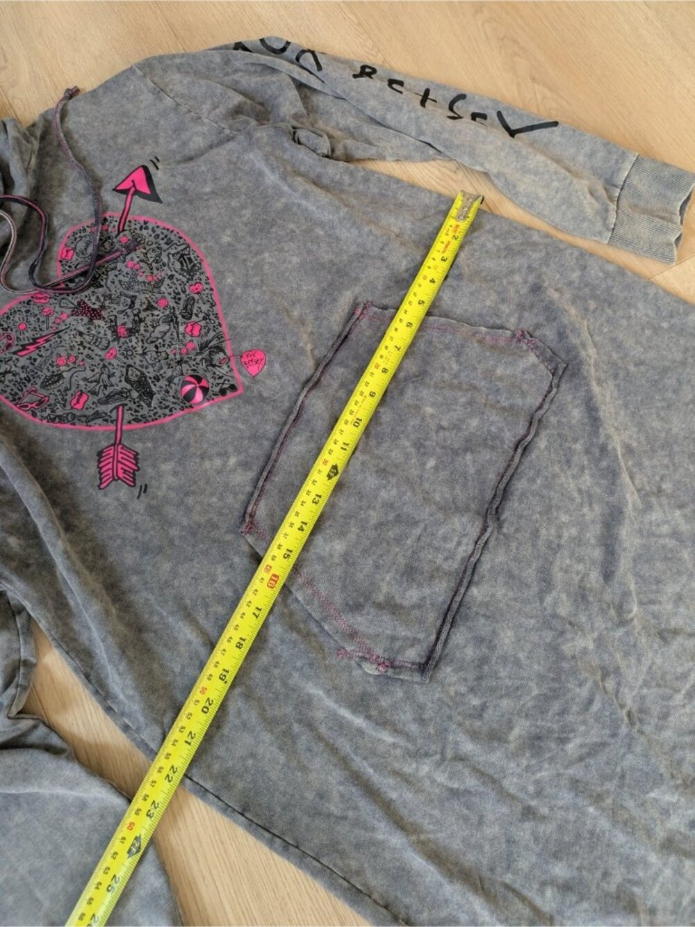 torrid x betsey johnson hoodie sweatshirt dress xl 1 Y2K Acid Wash Grey Kawaii - Picture 10 of 12